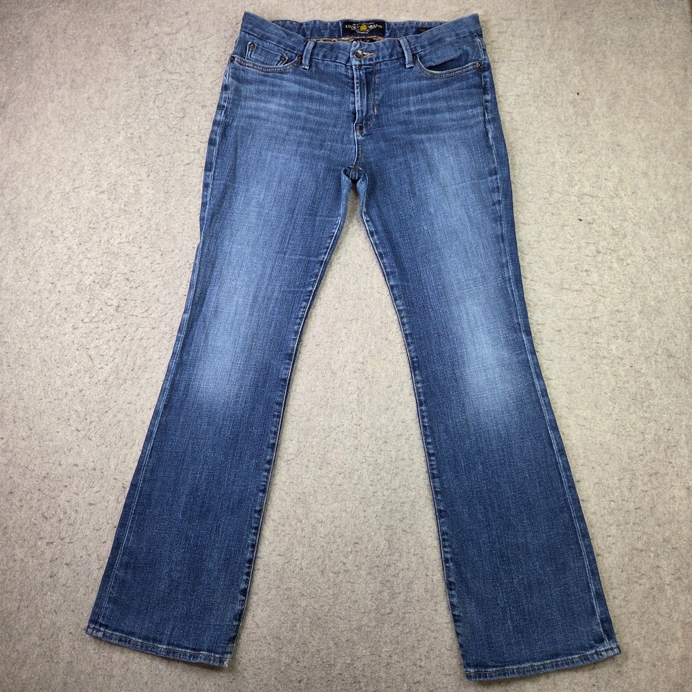 Lucky Brand The Sweet Jean Boot Womens 12/31 Blue Dark Wash Stretch Denim